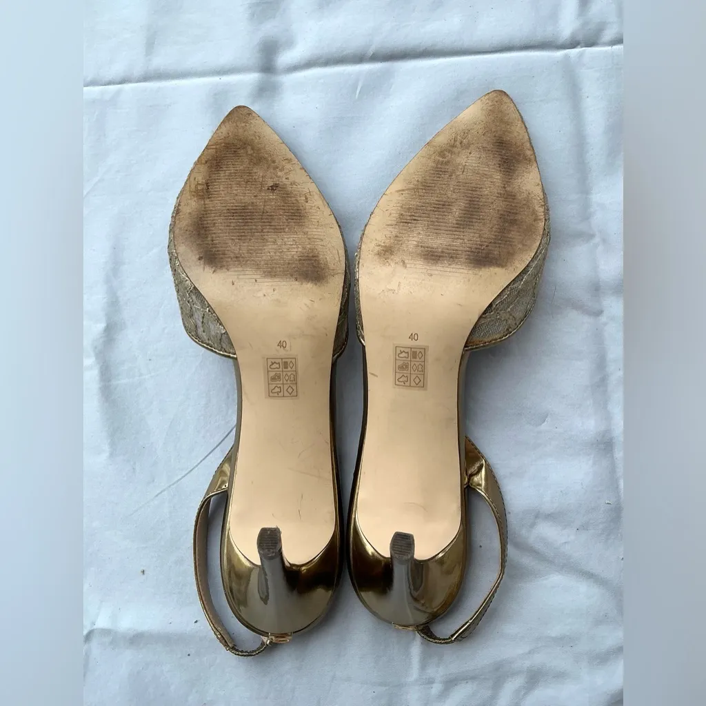 Elegant Gold Lace Women’s Heels - Image 10