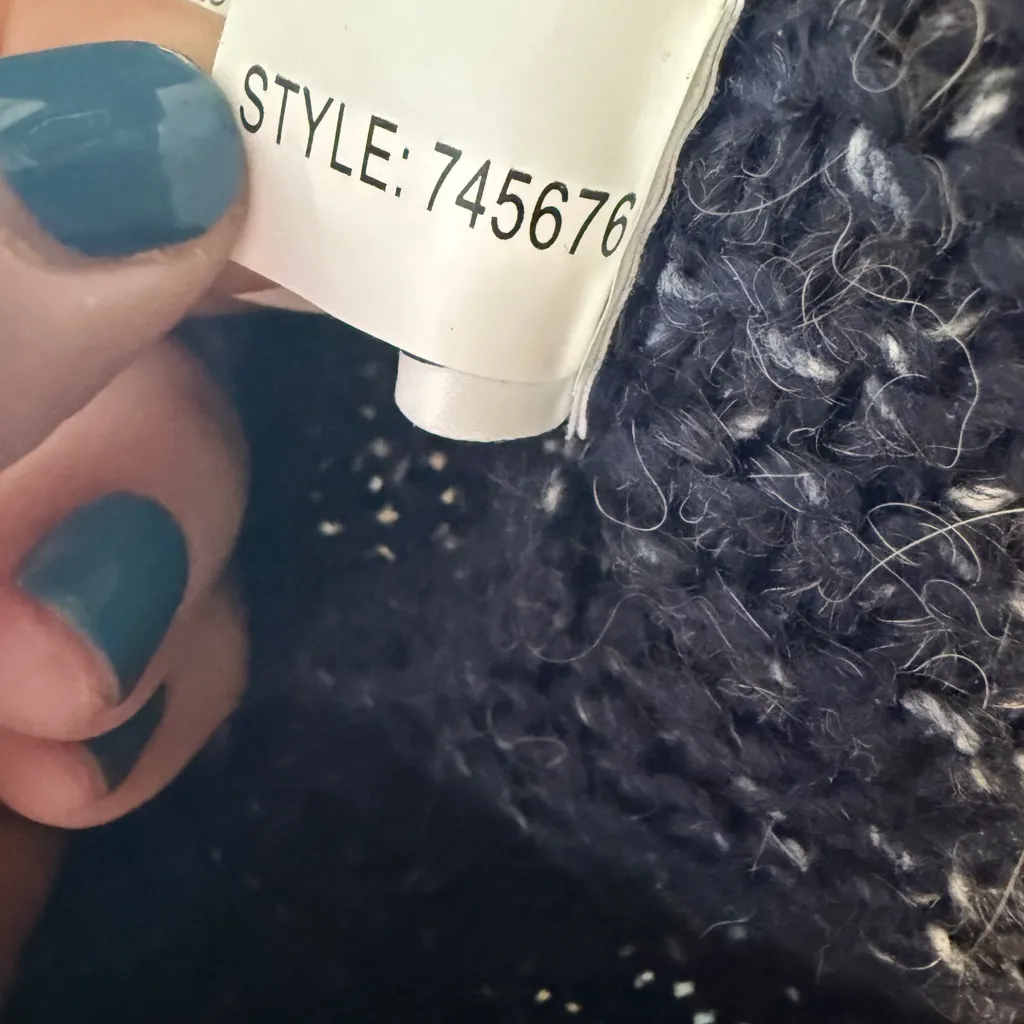 Reitmans Cardigan Cable Knit Marled Blue White Small Petite Size undefined - Image 7