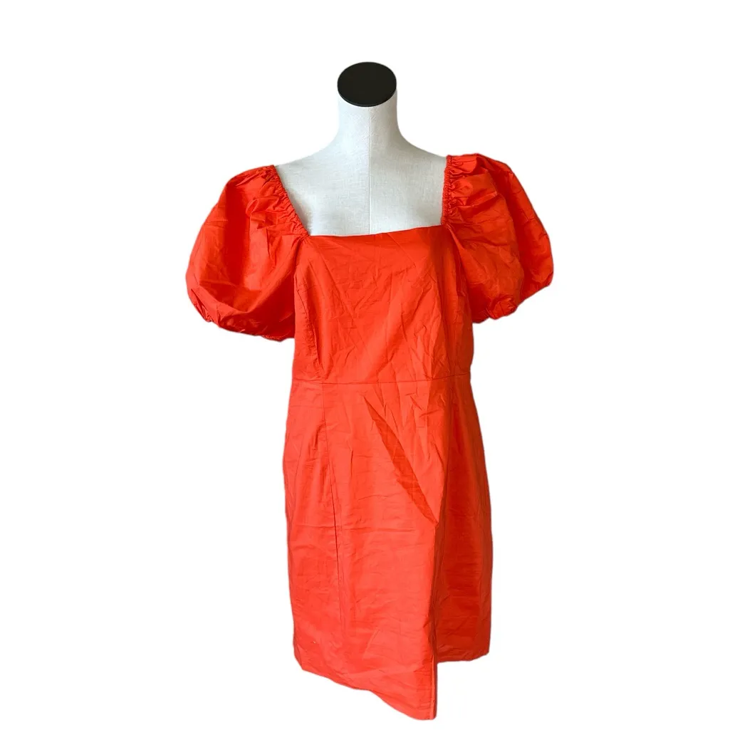 NWT Sanctuary Women's Solid Resort Puff-Sleeve Poplin Dress - Image 8