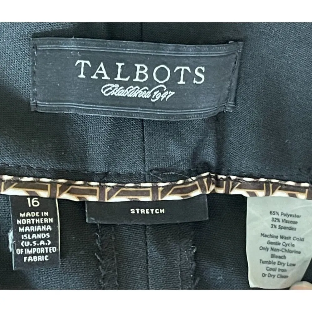 Vintage 80s Talbots Stretch Dress Pants Black Size 16 - Image 7