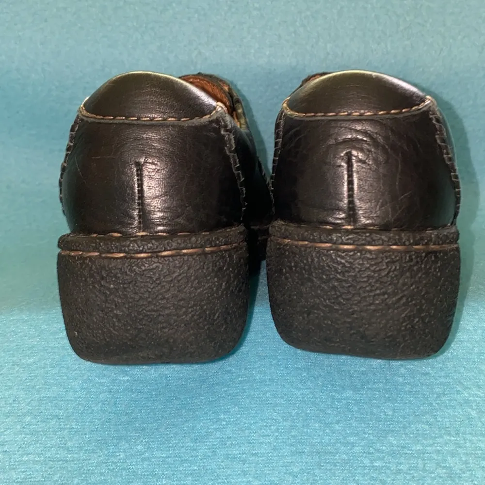 CLARKS Artisan Inca Meg leather zipper front wedge slip-on black NEW size 7.5 M - Image 4