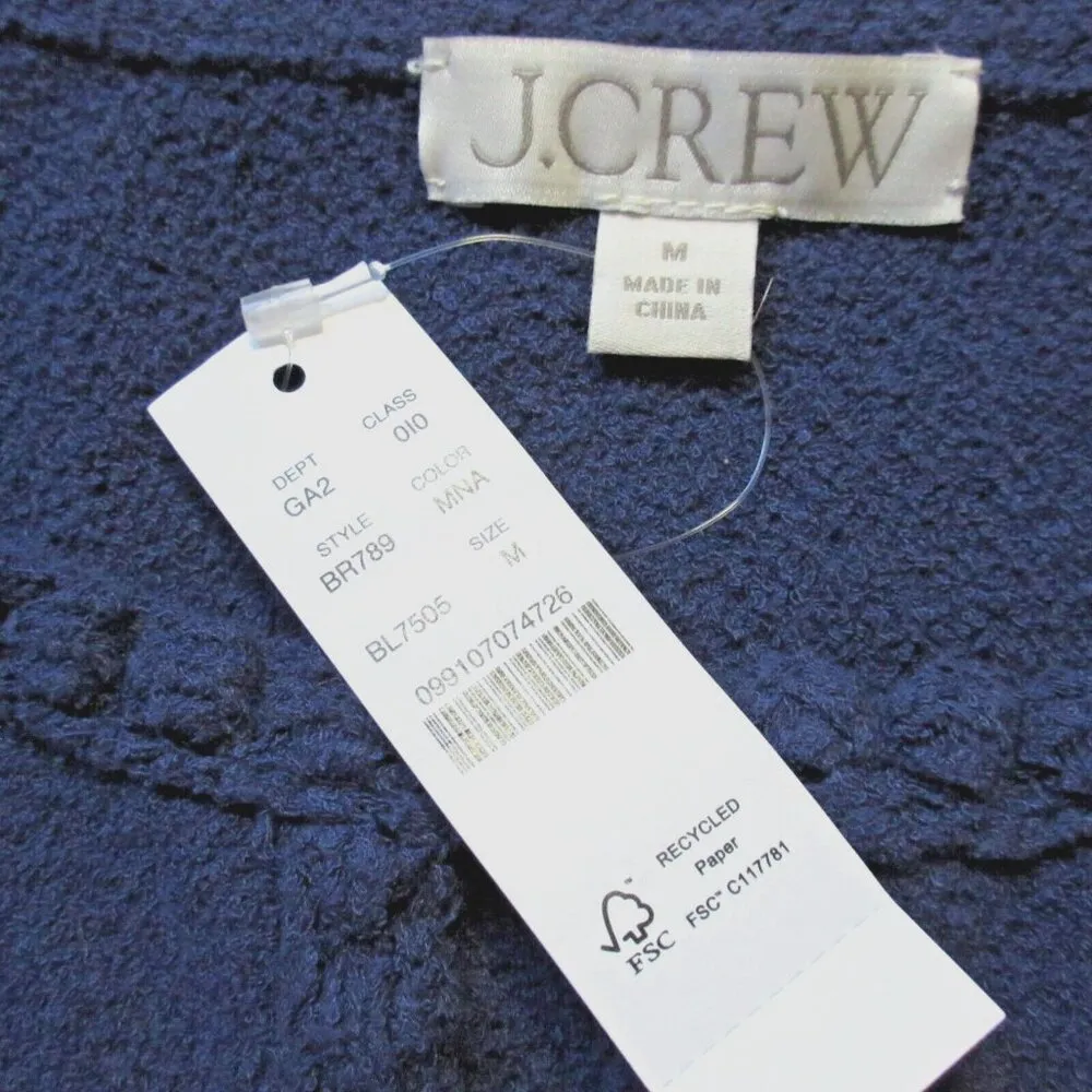 NWT J.Crew Odette Sweater Lady Jacket in Navy Cotton-blend Boucle Cardigan M - Image 4