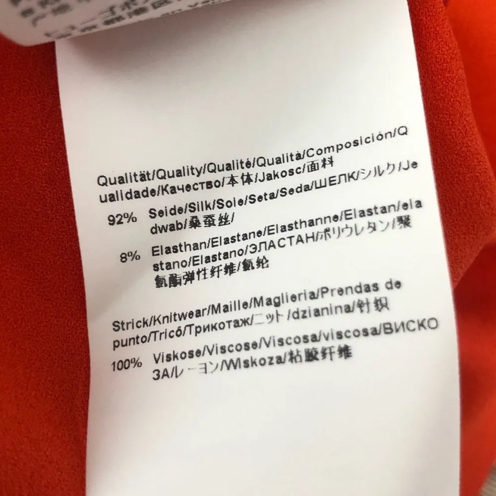 BOSS Hugo Boss Istora Fine Stretch Silk Shell Top in Dark Marigold Orange sz 10 - Image 13