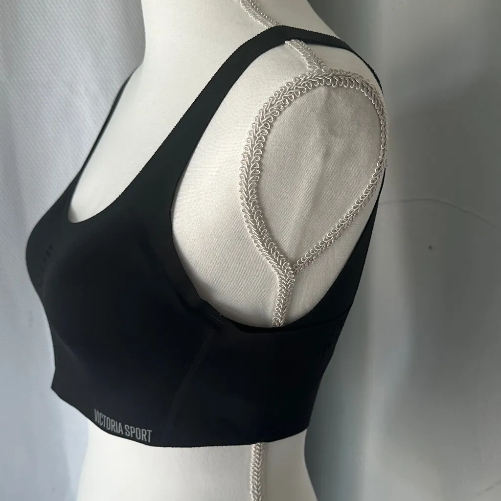 Victoria's Secret Black Sports Bra with Perforated Design - Image 4