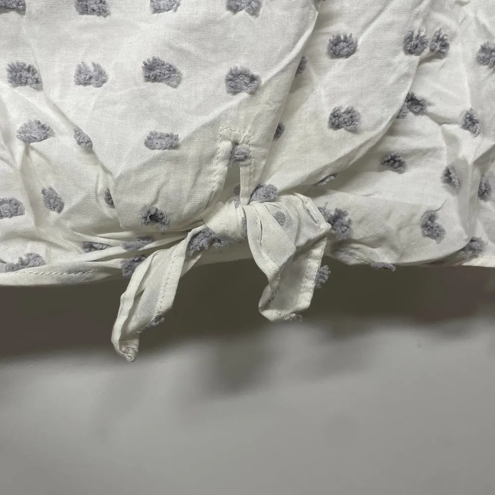 Lou & Grey Ann Taylor LOFT White Knot Short Sleeve Textured Blouse Size Medium - Image 5