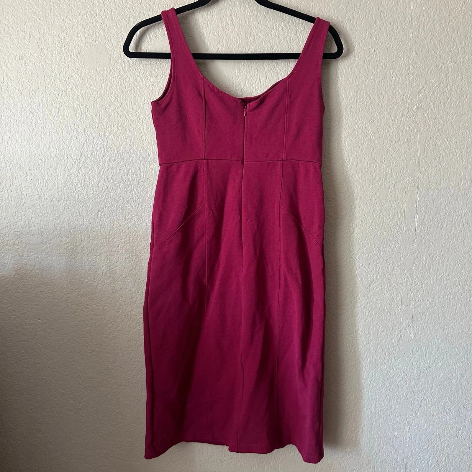 Maeve Anthropologie Knit Midi Dress Dark Fuchsia Size Small P - Image 3