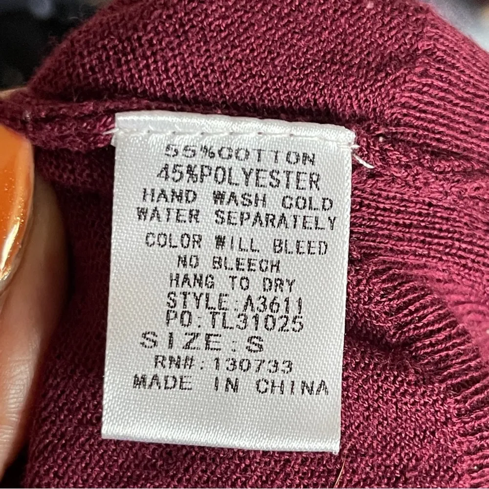 UMGEE | Burgundy Flutter Shoulder Sweater Sz S - Image 68