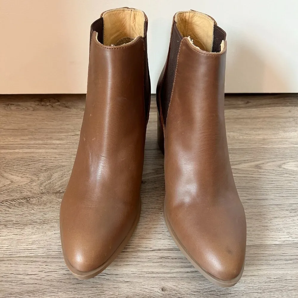 Anthropologie Nisolo Brown Leather Ankle Chelsea Heel Boot Size 8 NWOT - Image 6