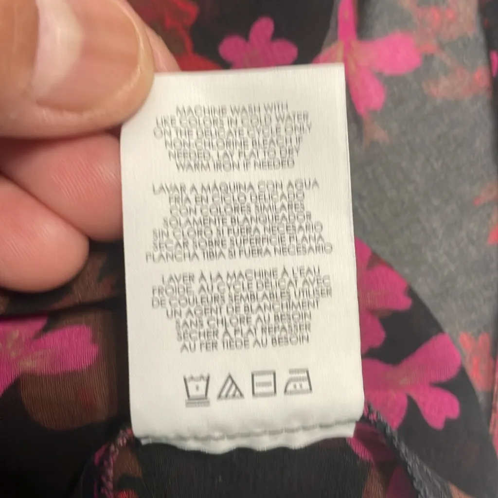 CAbi Style #3860 Candlelight Floral Sheer Long Sleeve Elastic Cuff Blouse Sz XS - Image 10