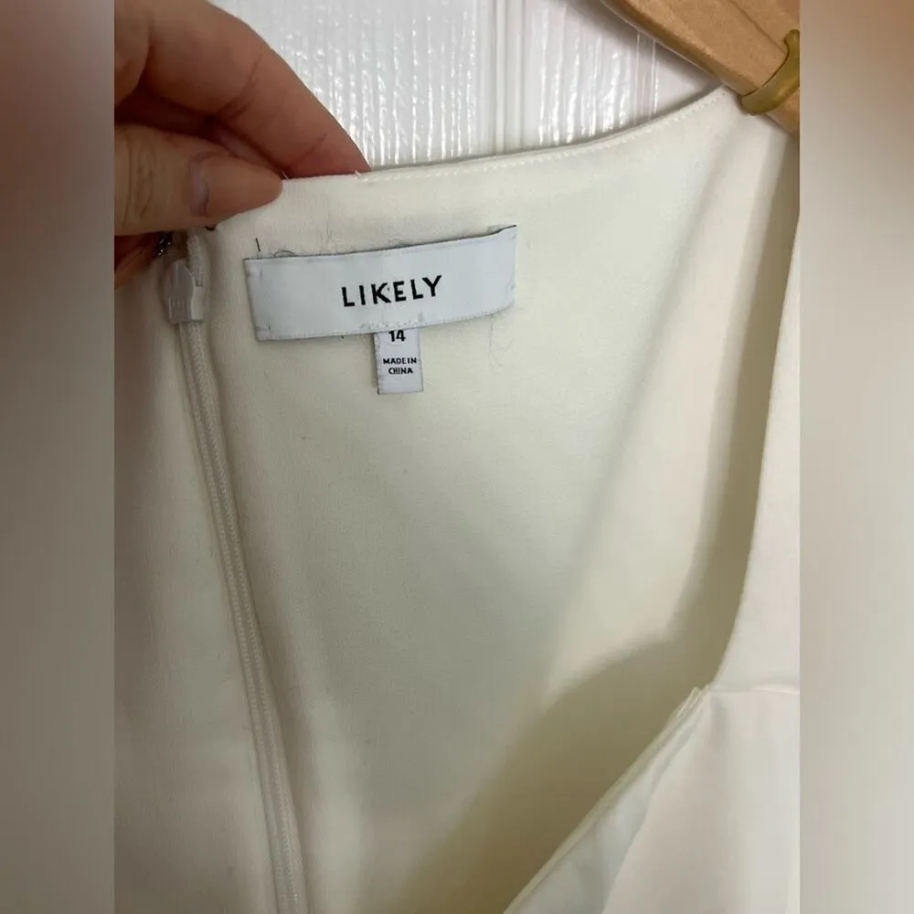 Likely White Cap Sleeve Thigh Slit Sweetheart Neck Midi Rosalia Dress 14 - Image 9