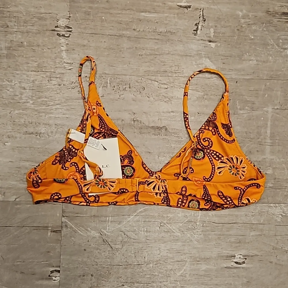 💕A.L.C.💕 Cleo Scoop Bikini Top ~ Orange Multi-Color Paisley Print XL NWT - Image 5