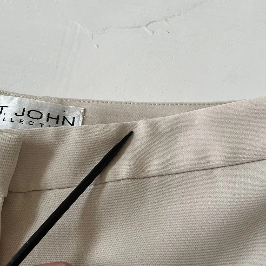 ST JOHN Full Zip Jacket Blazer and Pants Sets Light Beige Size M - Image 7