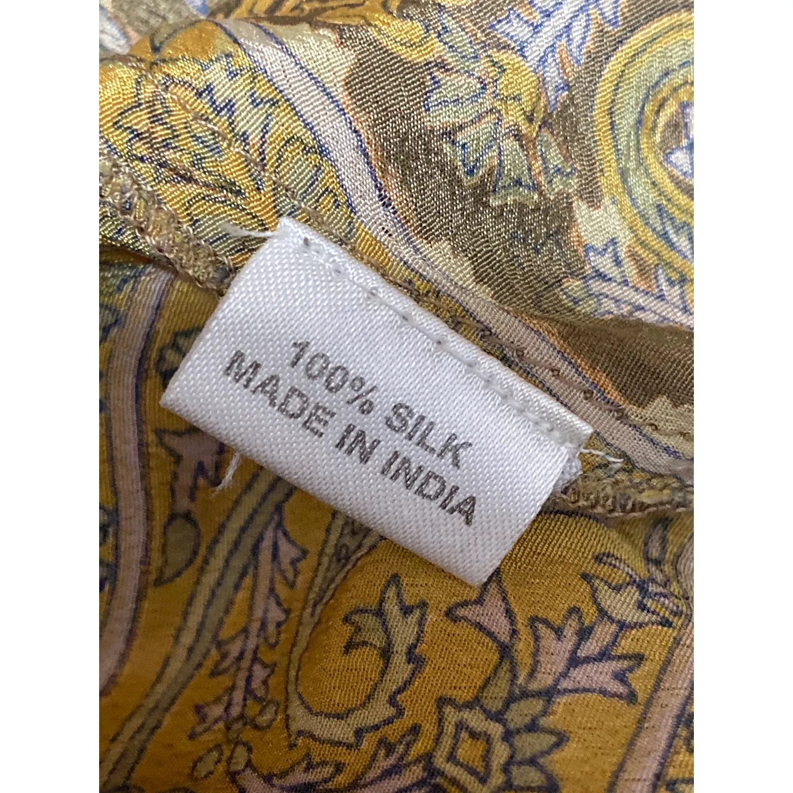 El Pasaje Oriental Multicolor Paisley Floral 100% Silk Y2k Cami Tank Top Size M Size M - Image 6