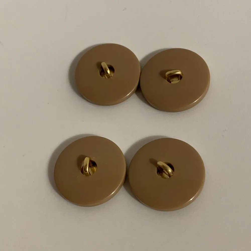 Tory Burch Gold And Tan Tone Replacement Double T Logo Lot Of 4 Buttons - Image 2
