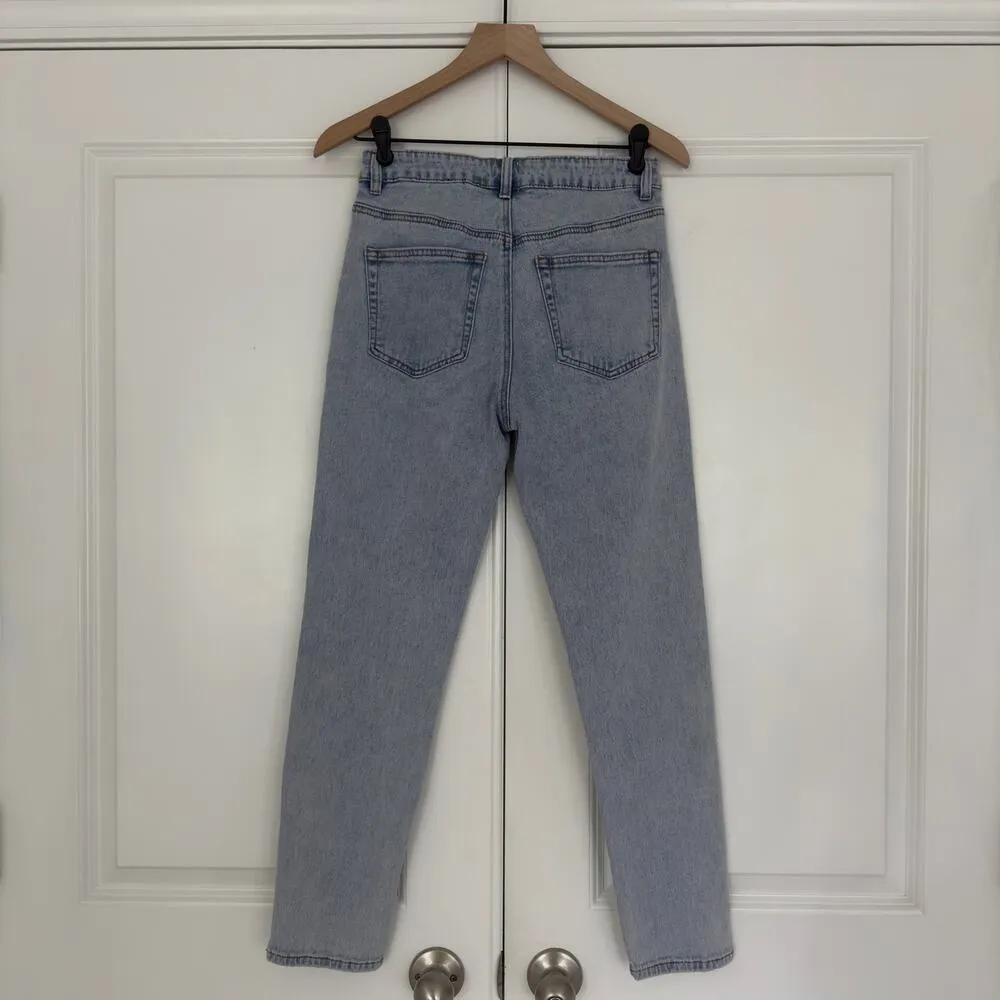 Princess Polly Careline Jeans Light Wash Cotton Spandex Stretch 5-pocket button - Image 2