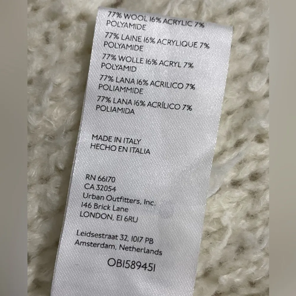 Cream Textured Cardigan Sweater - Image 6