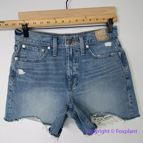 New! Madewell Relaxed Mid-Length Rigid Denim‎ Shorts Brockport Wash size 27 - Image 4