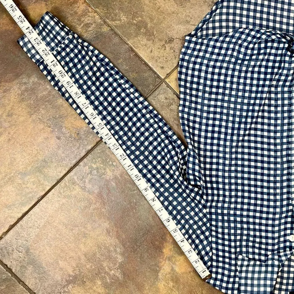 About A Girl Plaid Sheer Button Down Long Sleeve Medium - Image 5