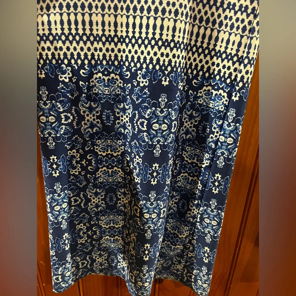 Vintage America Size Small Blue Design Flare Pants Soft Comfortable - Image 7