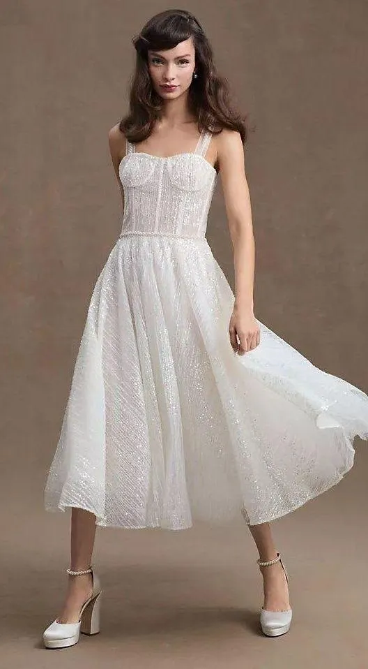 NWT  Mademoiselle Bridal Midi Dress in White. - Image 12