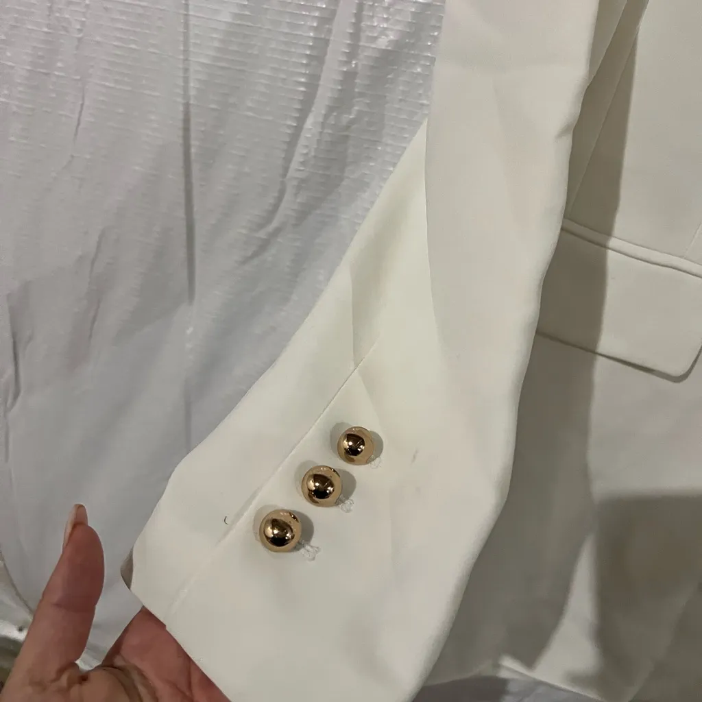 T Tahari White Double Breasted Blazer Size 6 US - Image 2