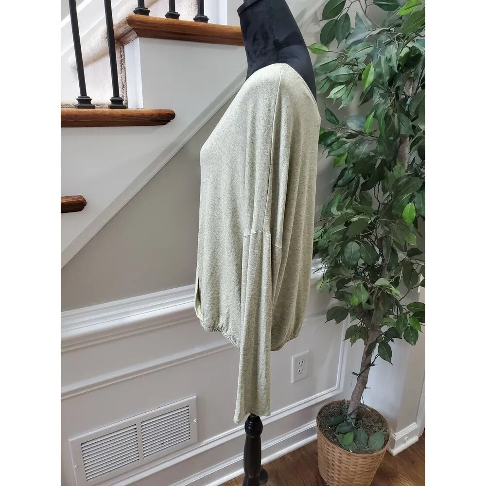 Cozy Casual Women's Beige Viscose V-Neck Long Sleeve Casual Top Shirt Size 3X - Image 5