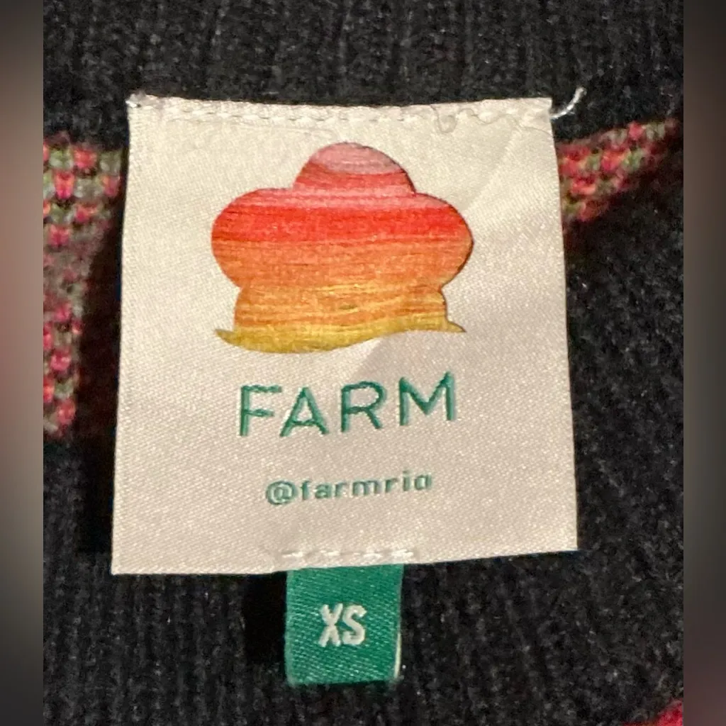 FARM Rio The Dance Multicolor Knit Sweater Vibrant Jumper Abstract Sz XS - Image 5