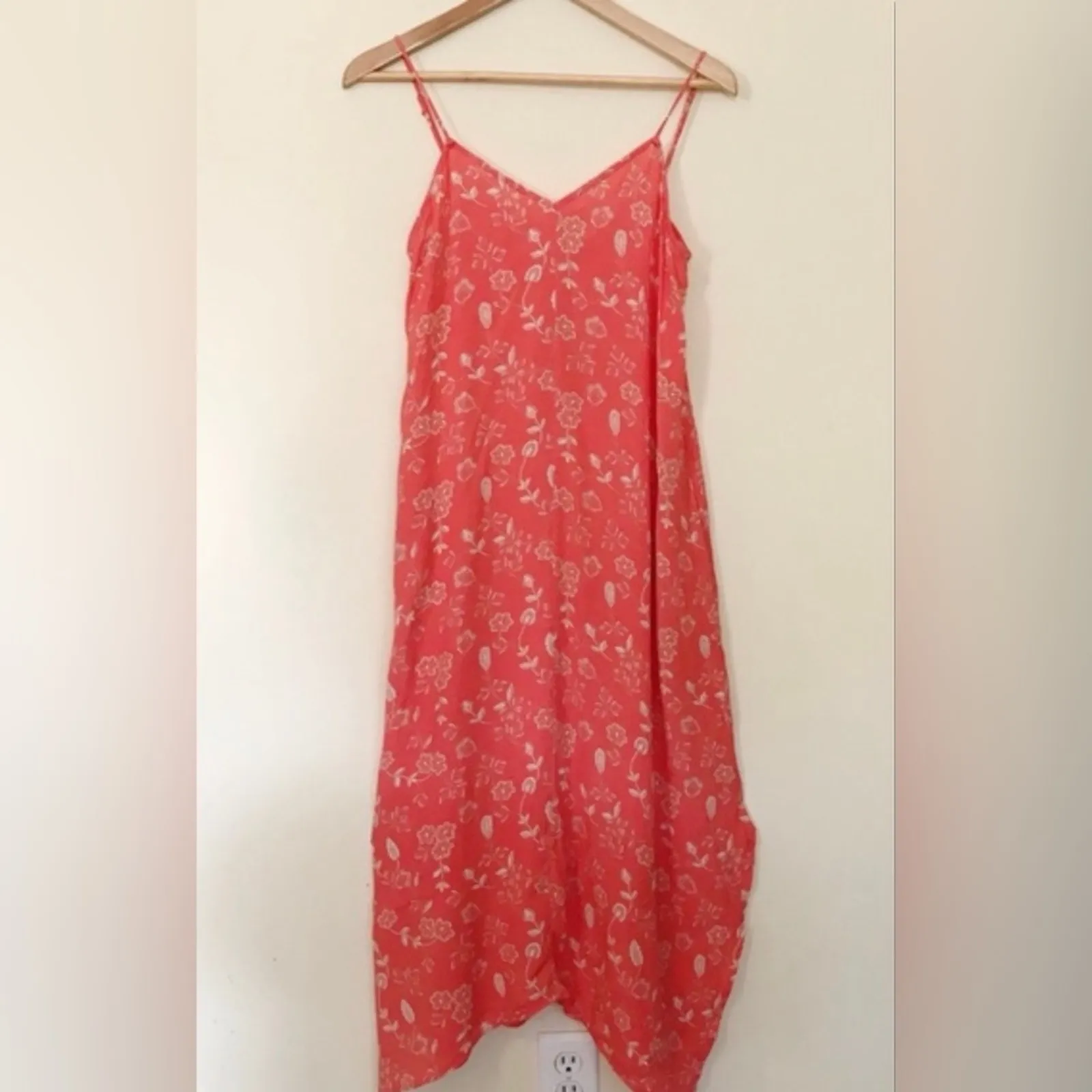 Gap Cami Flowy Handkerchief Hanky Hem asymmetrical midi Slip Dress Floral S new - Image 2