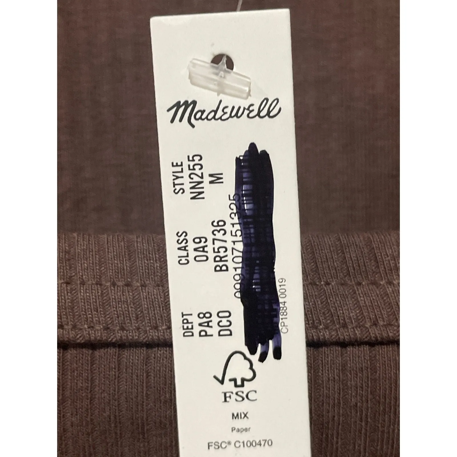 Madewell Square-Neck Long-Sleeve Crop Tee Size Medium - Image 7