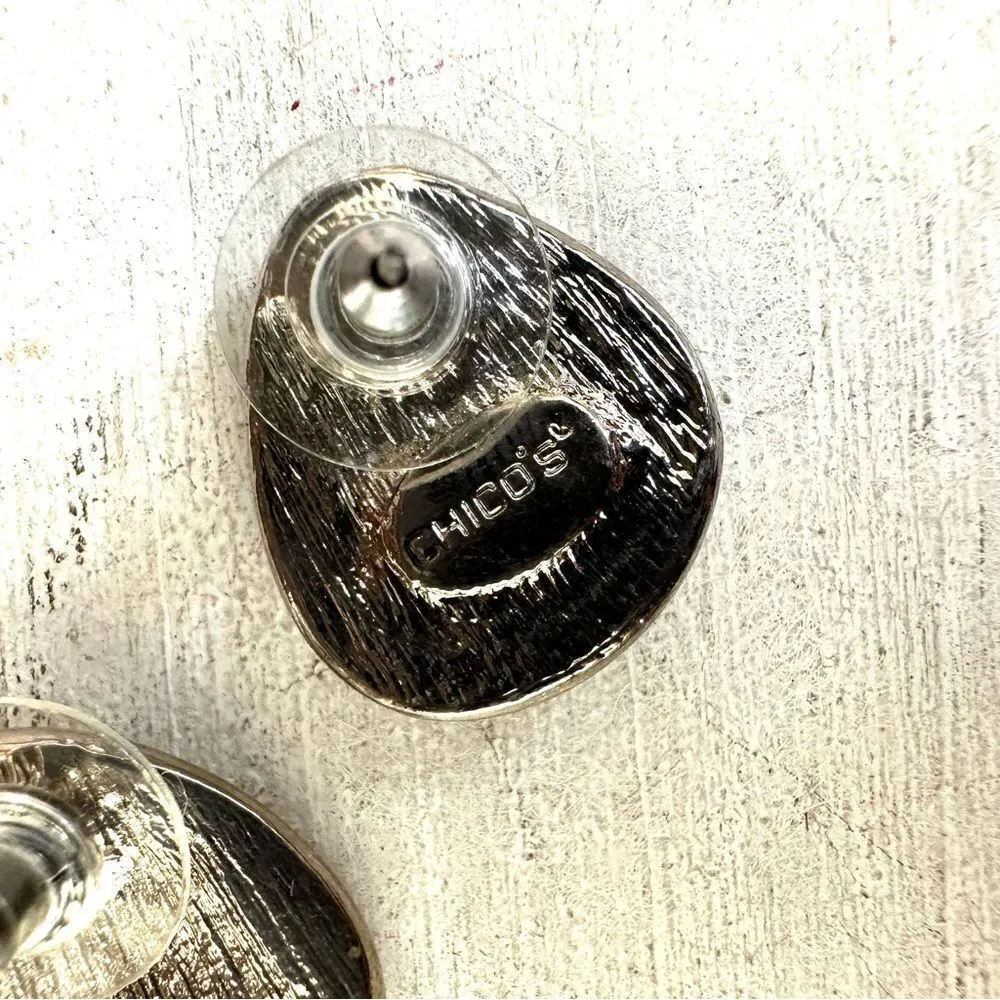 Chico's Chico’s green black silver tone post earrings - Image 3