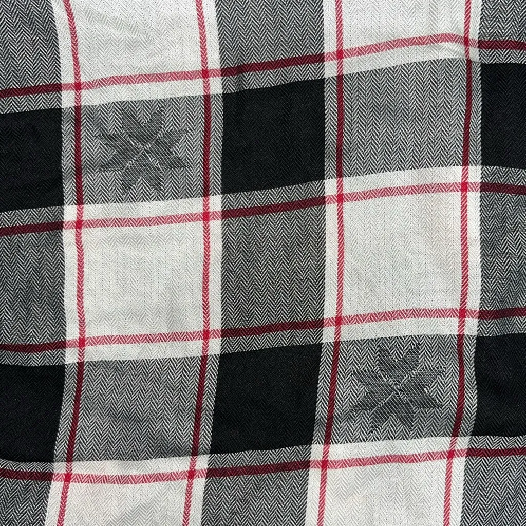 Talbots Woman Size 3X Black & White Plaid - Snowflake Button Down Shirt Top - Image 5