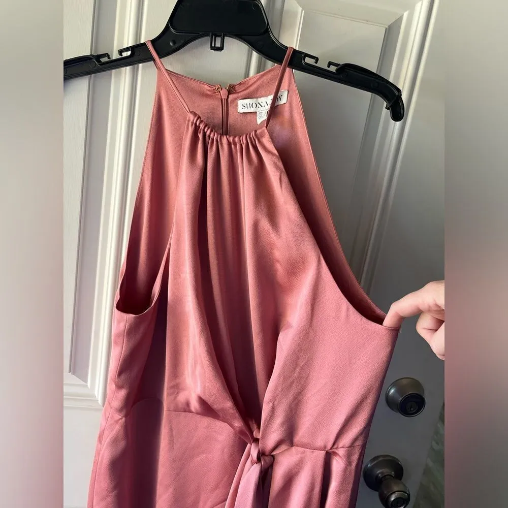 Shona Joy NEW Luxe Tie Sleeveless Midi Dress in Rose Size 10 - Image 5