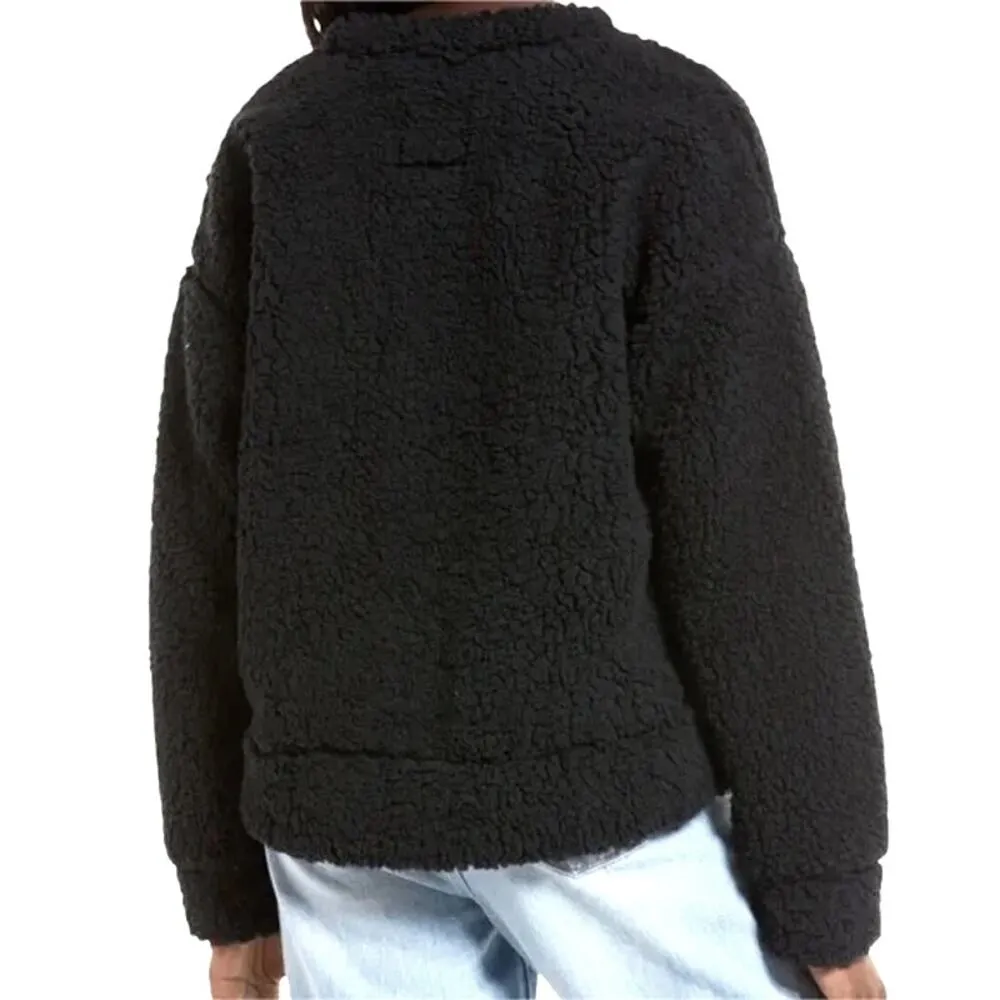 Thread & Supply | NWT | Small | Black Crewneck Teddy Bear Sherpa Fleece Pullover - Image 2
