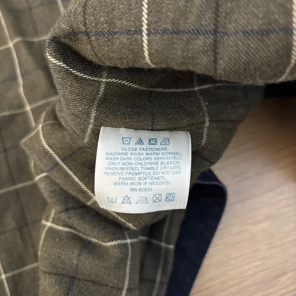 Lands’ End Canvas Button Front Barn Chore Jacket Corduroy Collar Vintage - Image 5