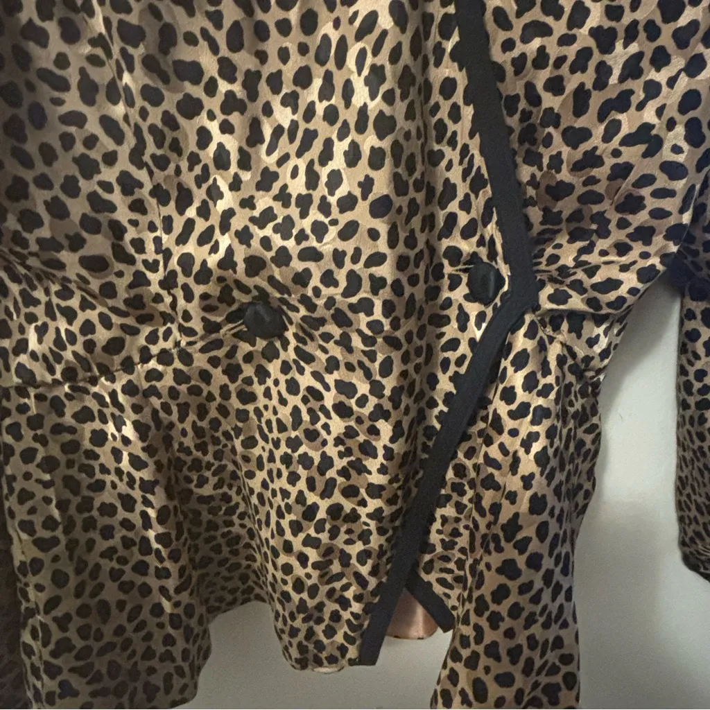 Vintage Mijoli Leopard Print Wrap Jacket Brown Size 8 - Image 7