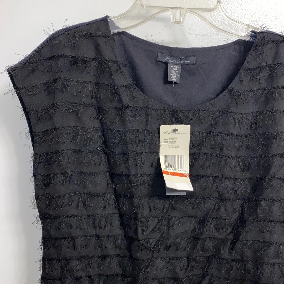 NWT $159  A Line Tiered Black Crew Neck Dress XS - Image 5