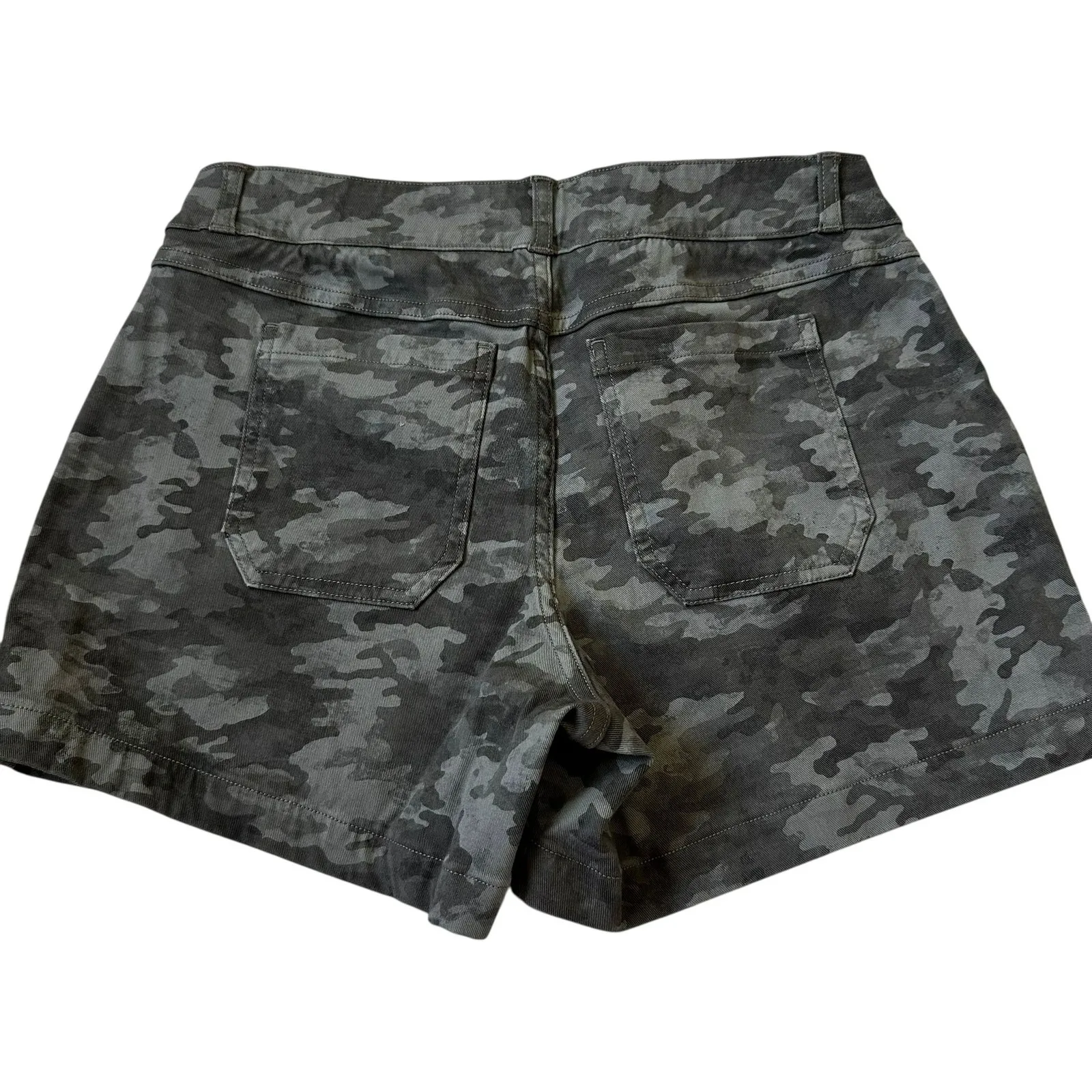 Spanx Green Camouflage  Mini Compression Stretch Shorts Women's Size Large 35-13 - Image 2