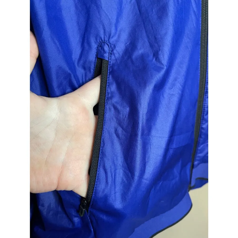 Nike Retro Cobalt Blue Dry Fit Long Sleeve Hooded Zip Up Windbreaker Size M - Image 2