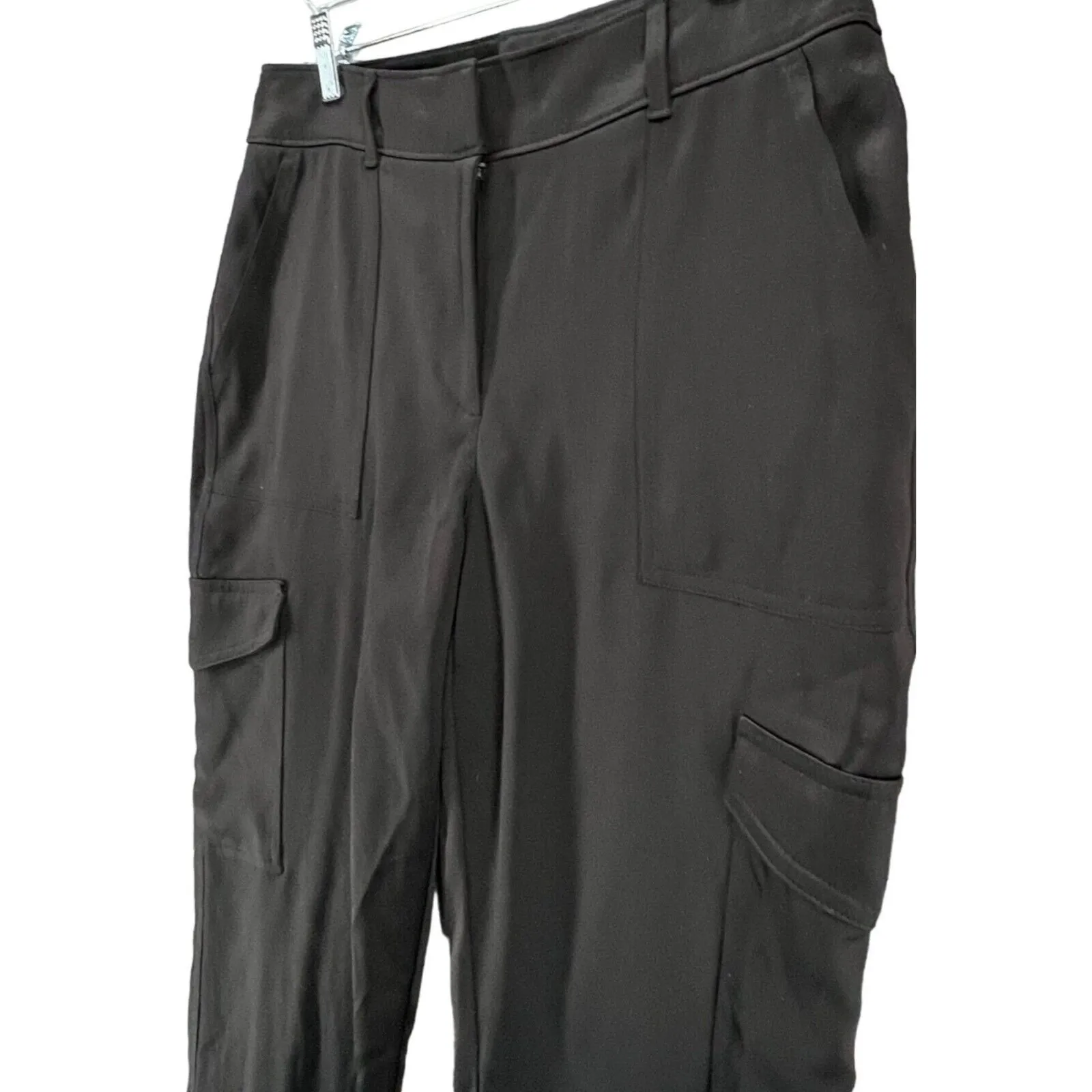 Chicos Pants Womens 6 Black Cargo Slim Fit Ankle Stretch Utility Pockets Modern - Image 3