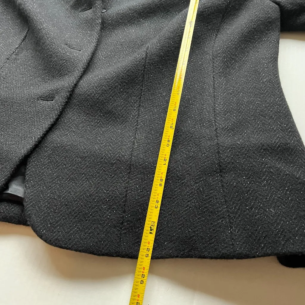 Lauren Ralph Lauren Sz 18W Black Wool Blend with Lurex Blazer Jacket Cardigan - Image 10