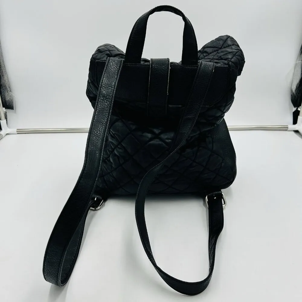 Kenneth Cole Reaction Women's Fold-Over Quilted Backpack Black - Image 4