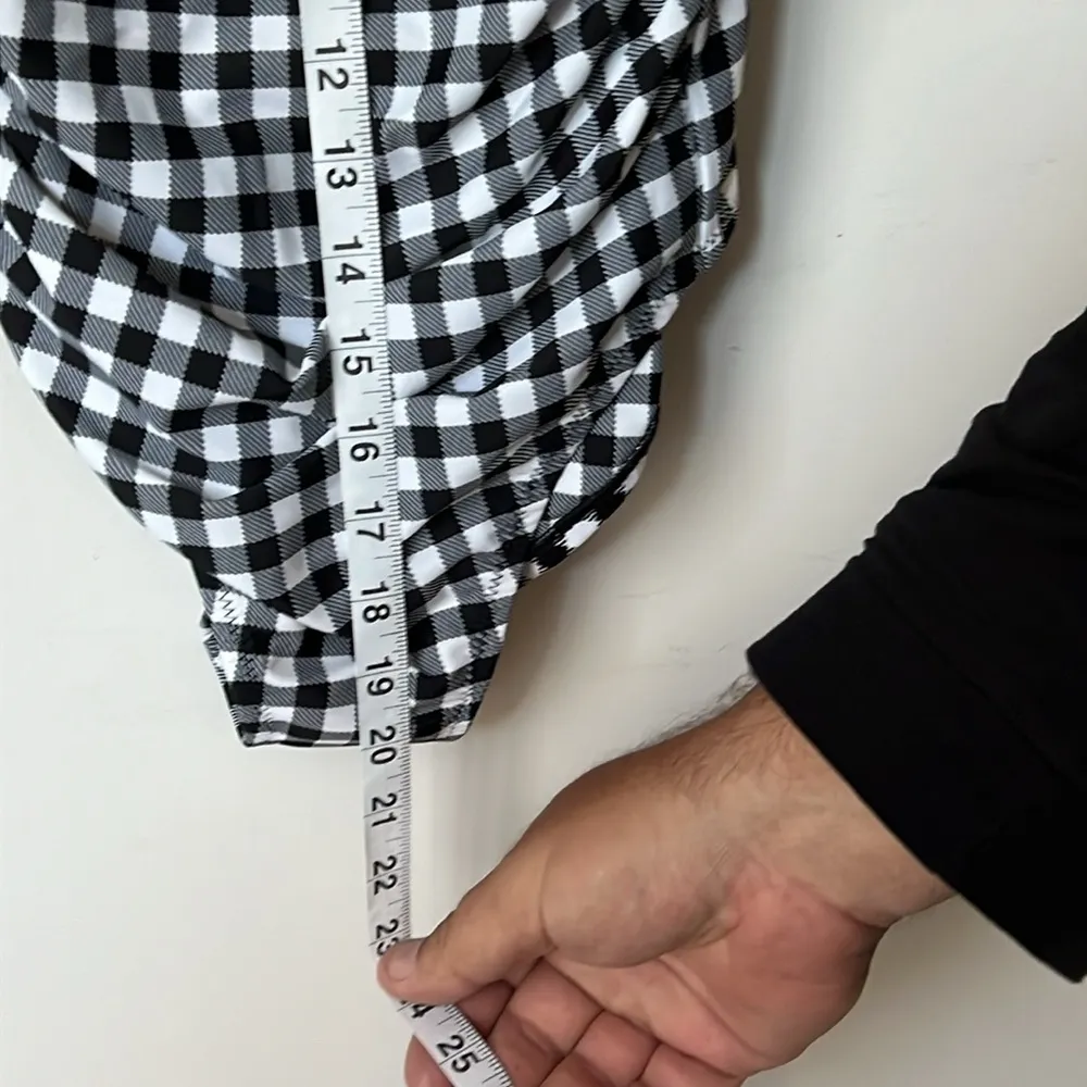 Motherhood Maternity New Bounceback Postpartum Black Gingham Swimsuit Sz Small + - Image 14