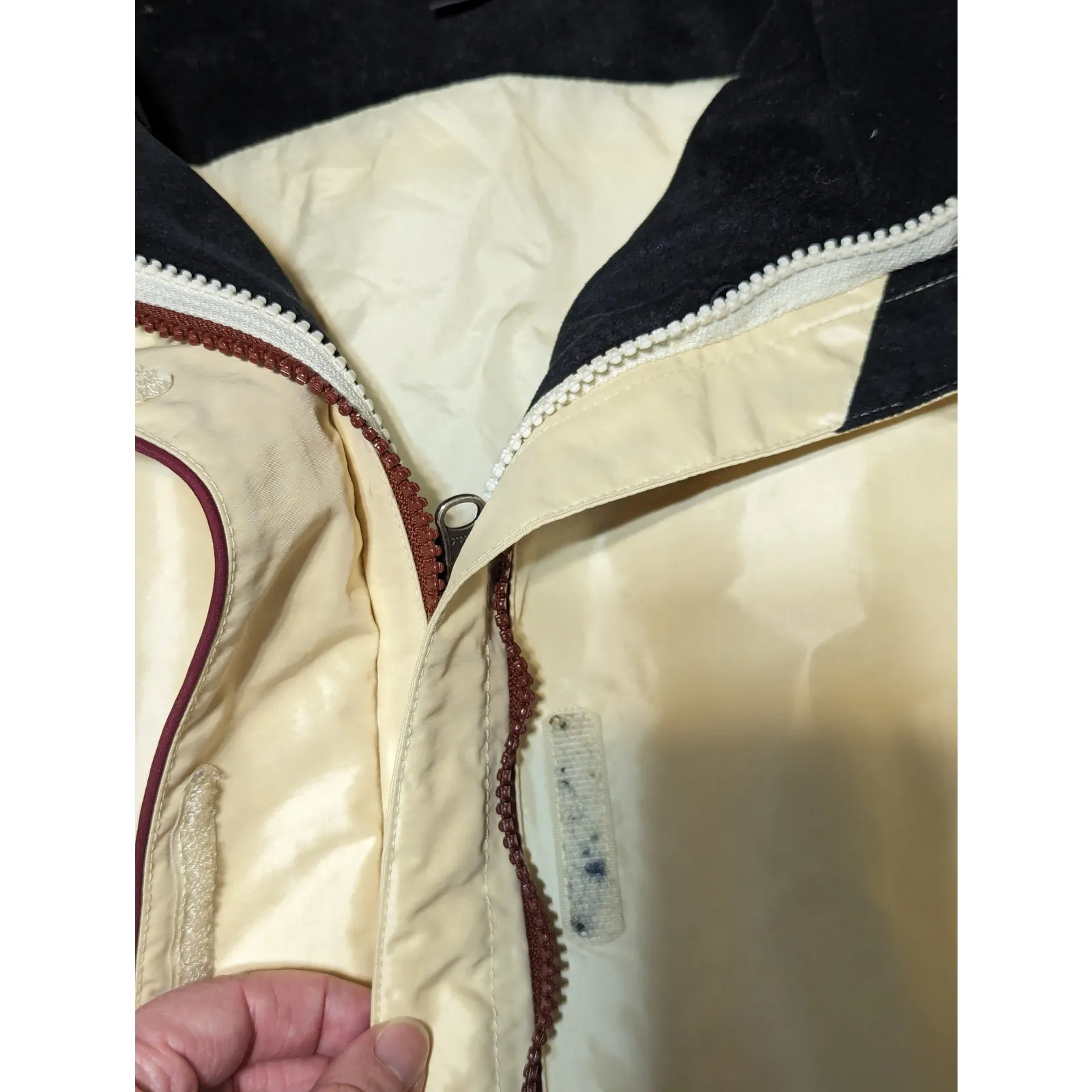 Y2K Marmot Precip Rain Jacket Waterproof Beige Cream Womens Medium Gorpcore Coat - Image 6