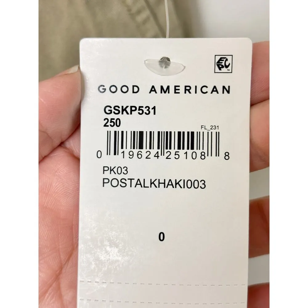 NWT Good American High Waisted Wide-Leg Skate Trouser Pants Postal Khaki 0 / 25 - Image 6