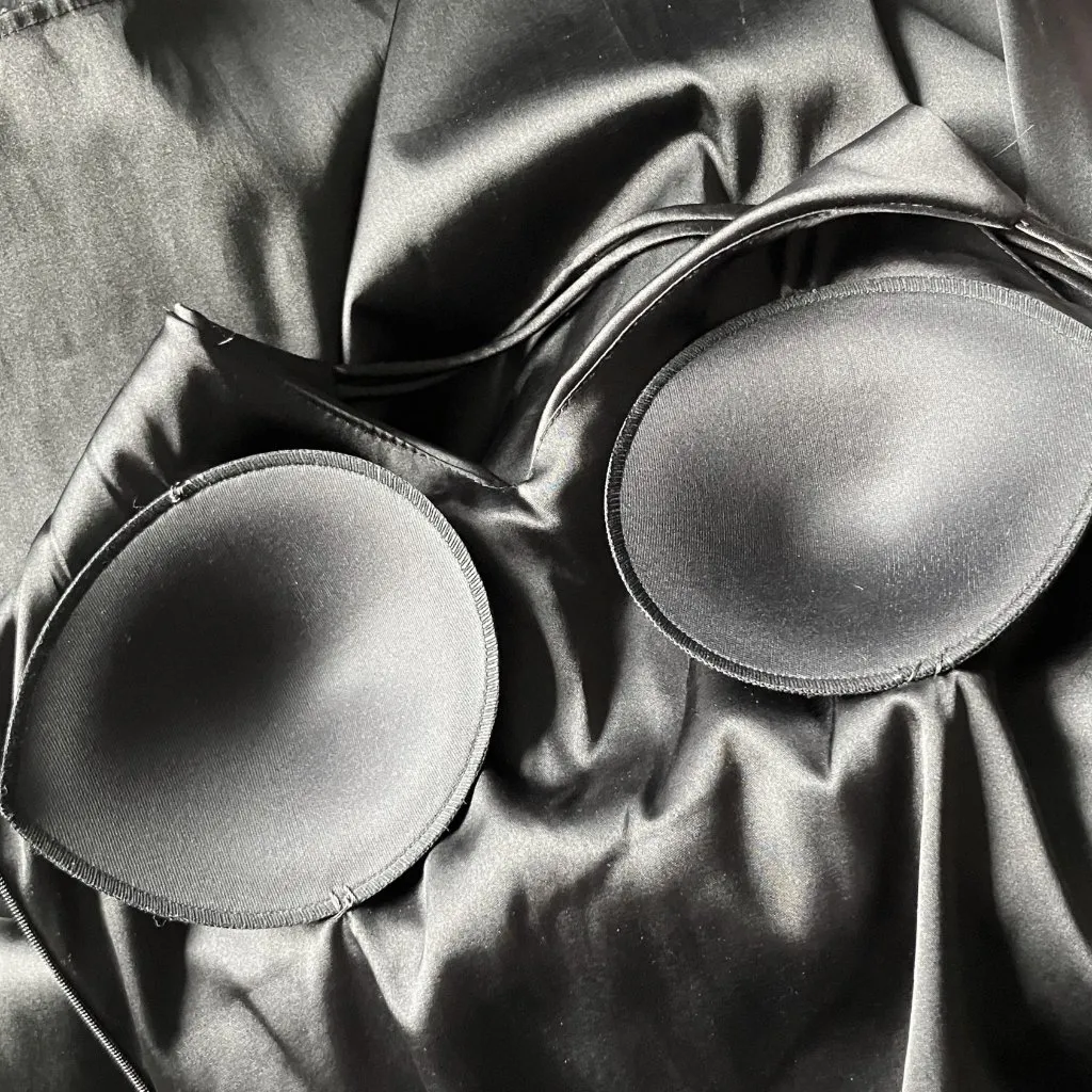 Vintage Y2K Black Trumpet Ruched Formal Long Dress Rhinestones XS/S Prom Glam - Image 14