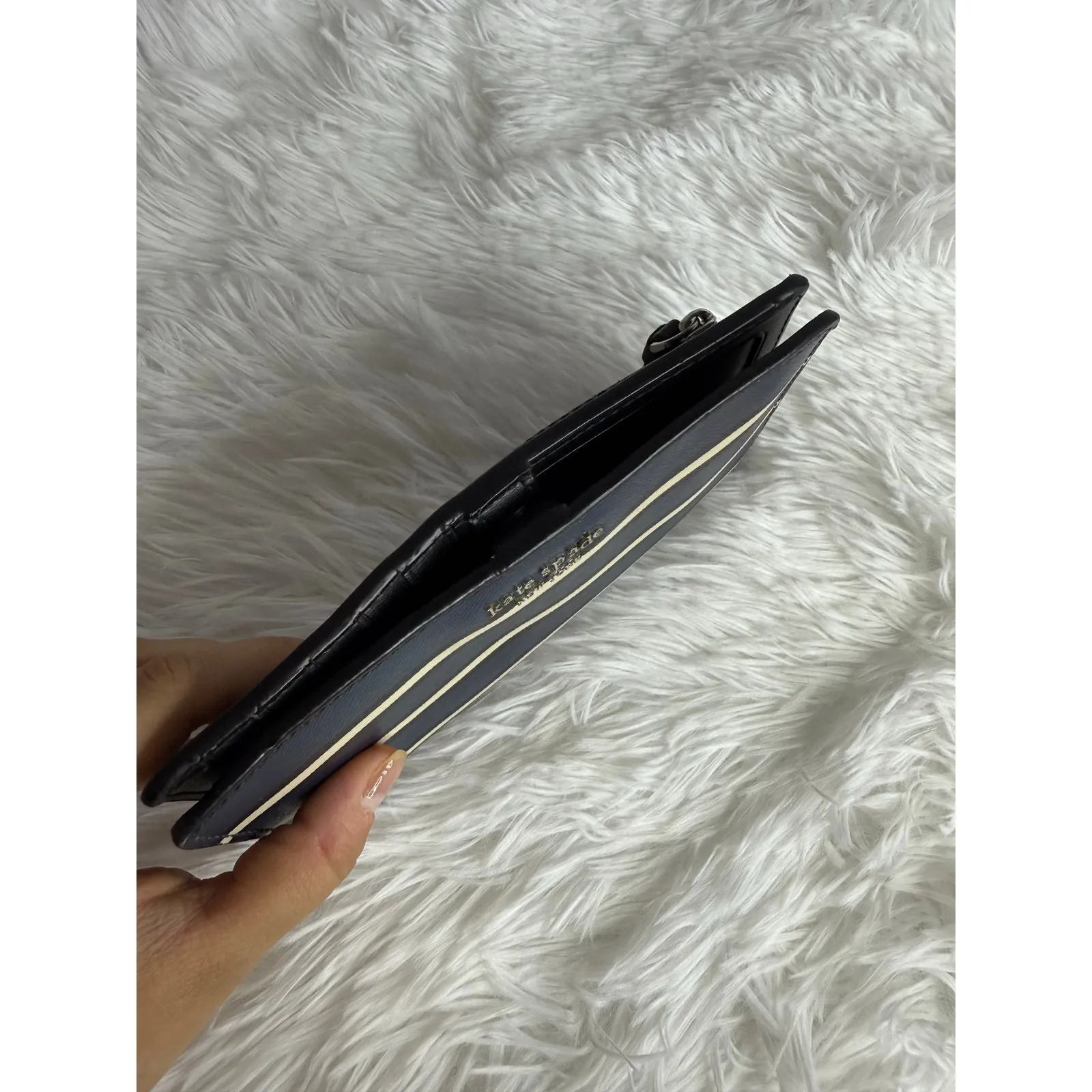 Kate Spade New York Striped Black White Wallet - Image 4