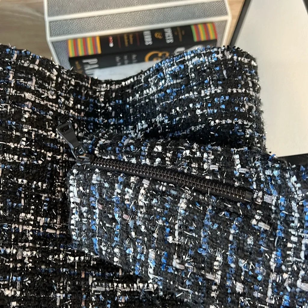 Express Tweed Asymmetrical Zip Blazer w/Pockets, S - Image 7