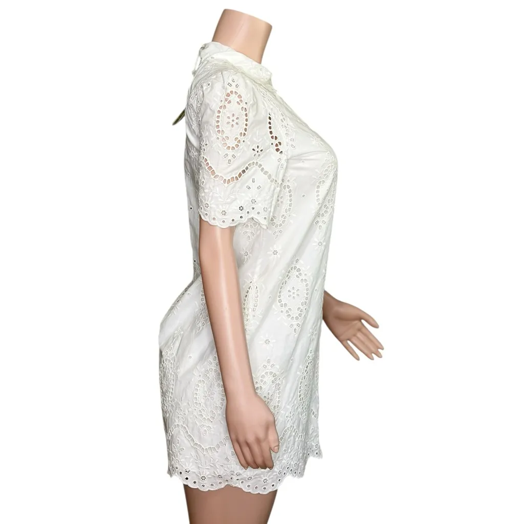 SÉZANE Elvina Embroidered Short Dress, Ecru, FR34/US2 - Image 13