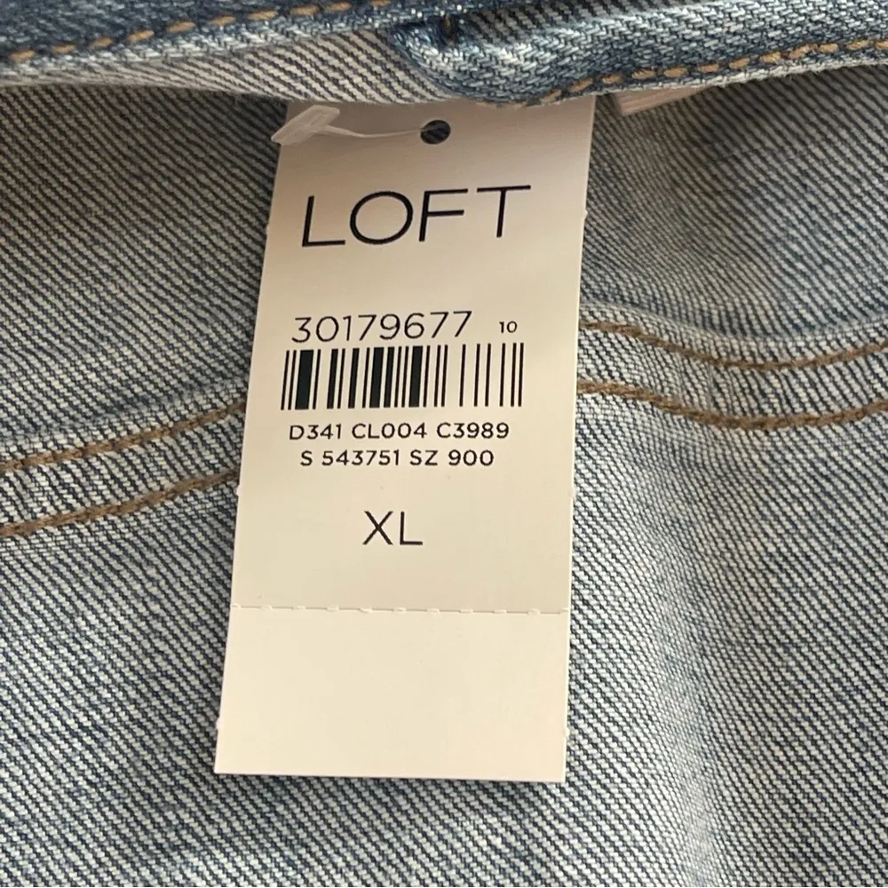 LOFT Ombre Jean Denim Jacket Blue To White Modern Distressed Size XL - Image 9