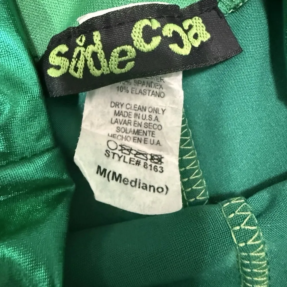 Sidecca vintage High Waist Green metallic Shorts festival hot pants Size M - Image 3